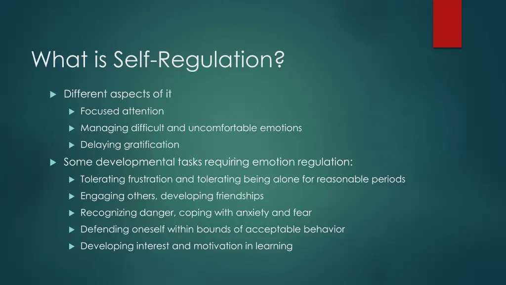 what is self regulation 1