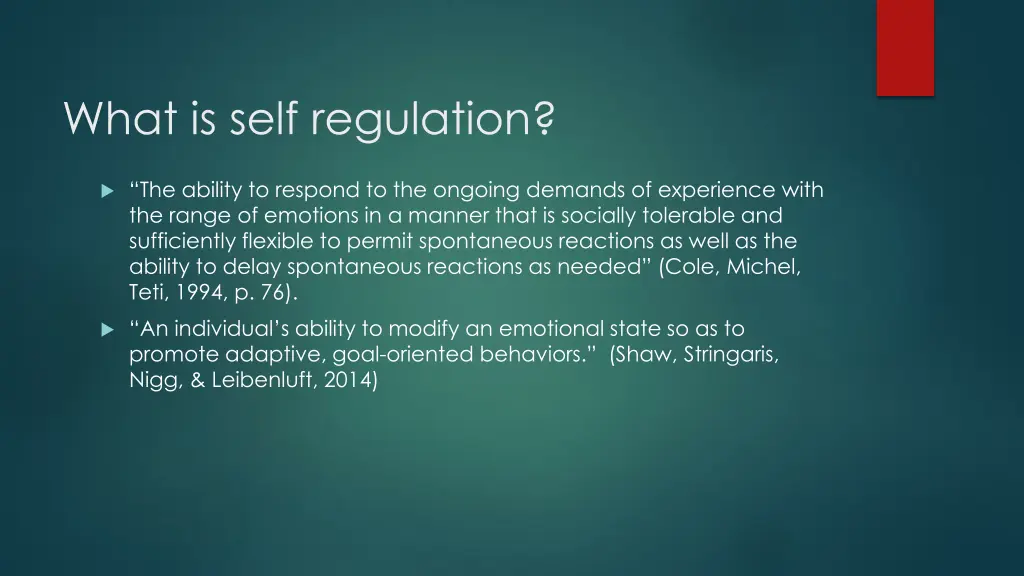 what is self regulation