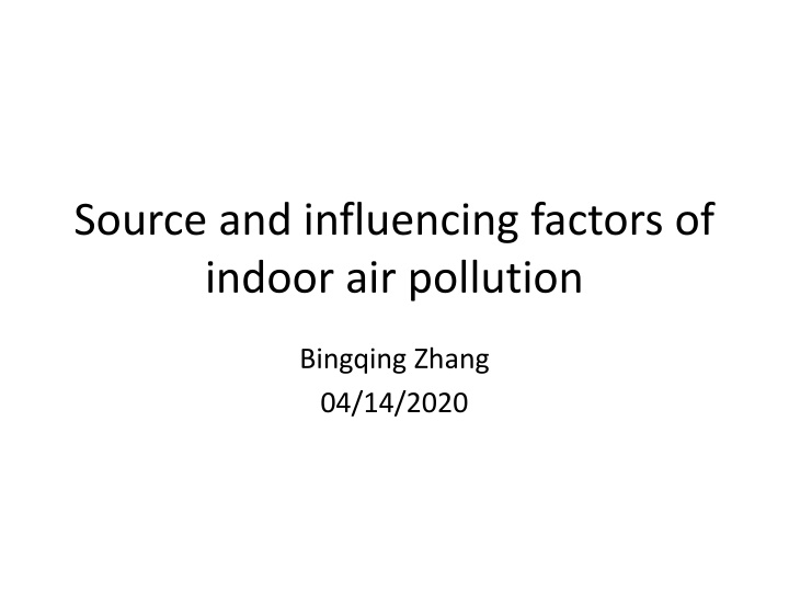 source and influencing factors of indoor