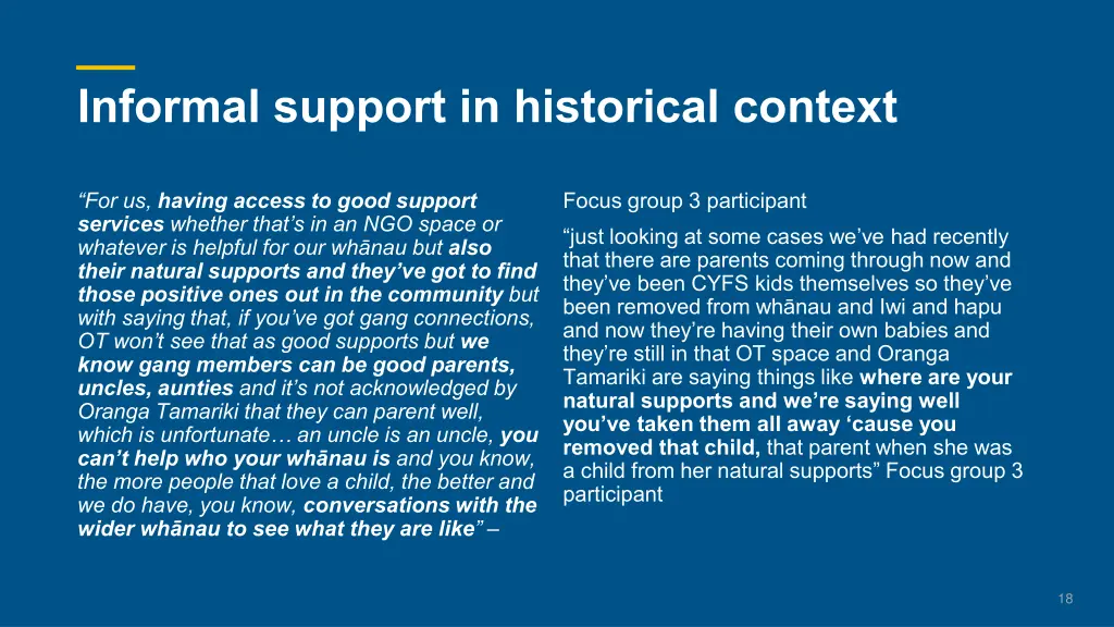 informal support in historical context