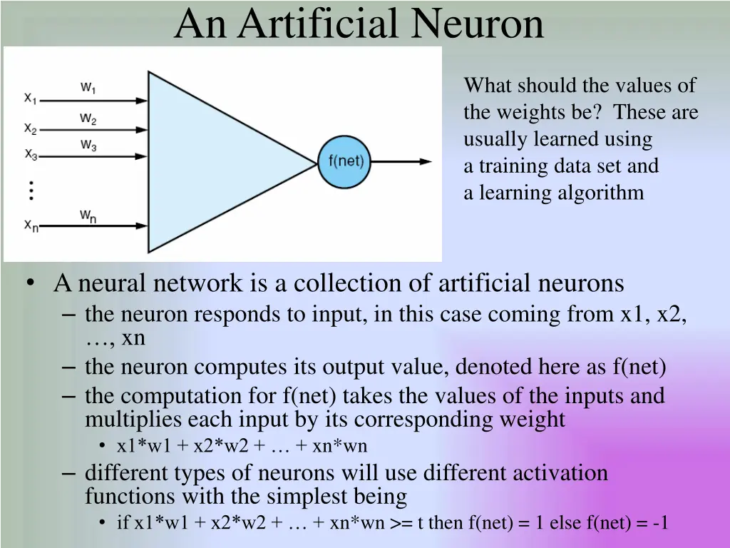 an artificial neuron