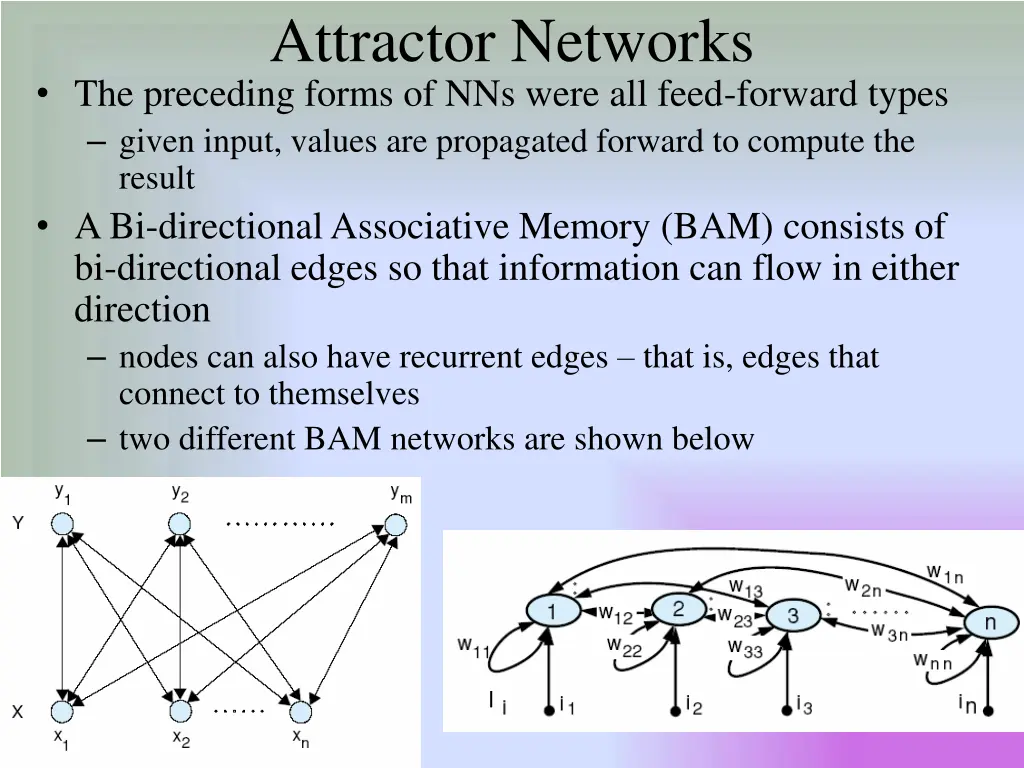 attractor networks the preceding forms