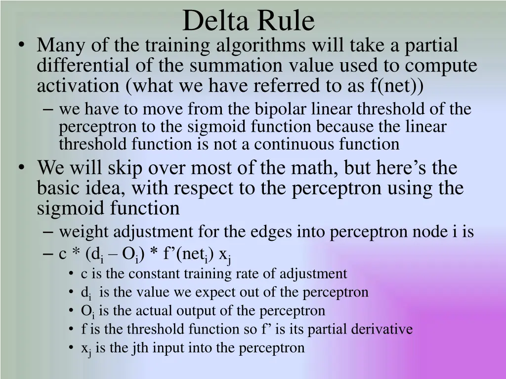 delta rule