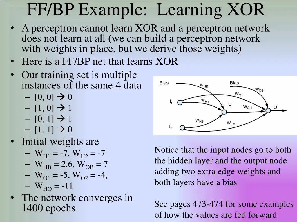 ff bp example learning xor a perceptron cannot