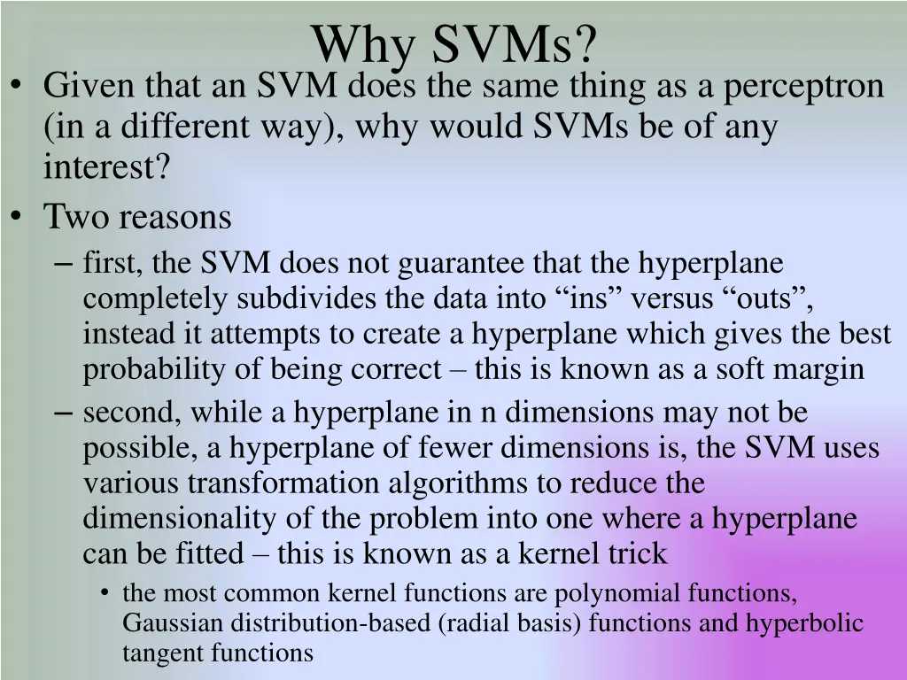 why svms