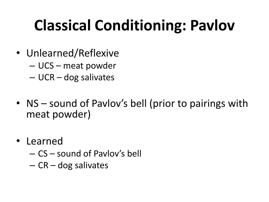 classical conditioning pavlov 1