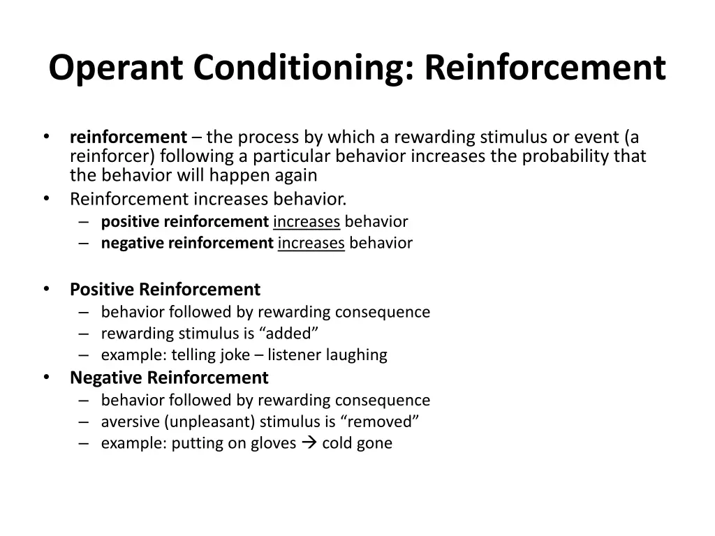 operant conditioning reinforcement