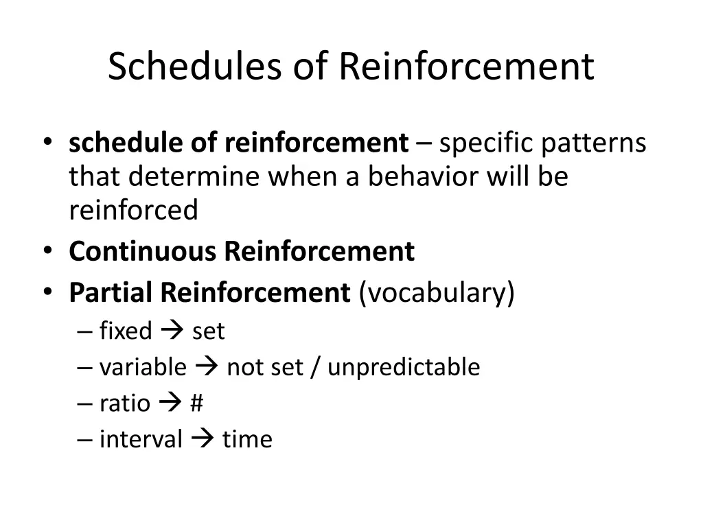 schedules of reinforcement 1