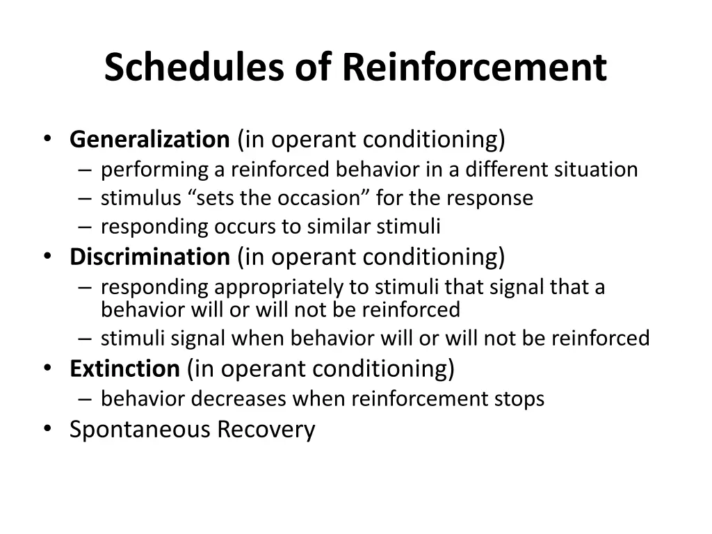 schedules of reinforcement