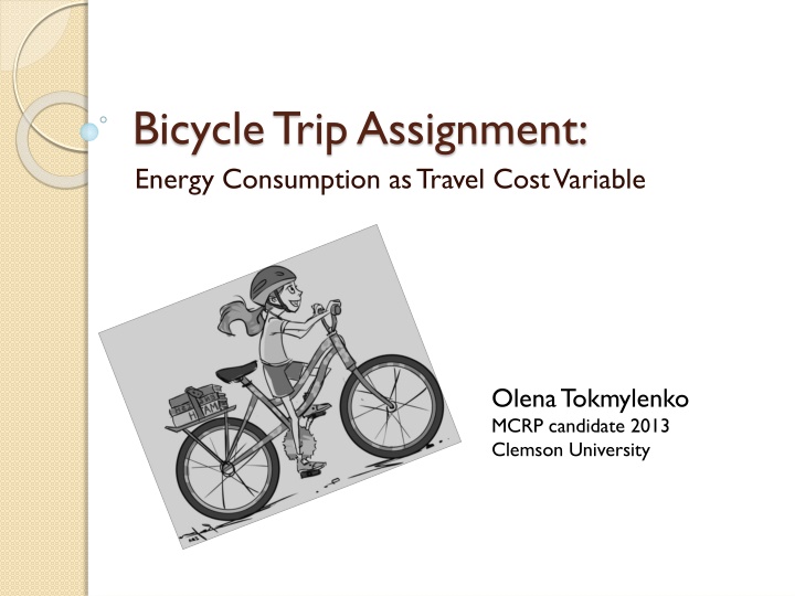 bicycle trip assignment energy consumption