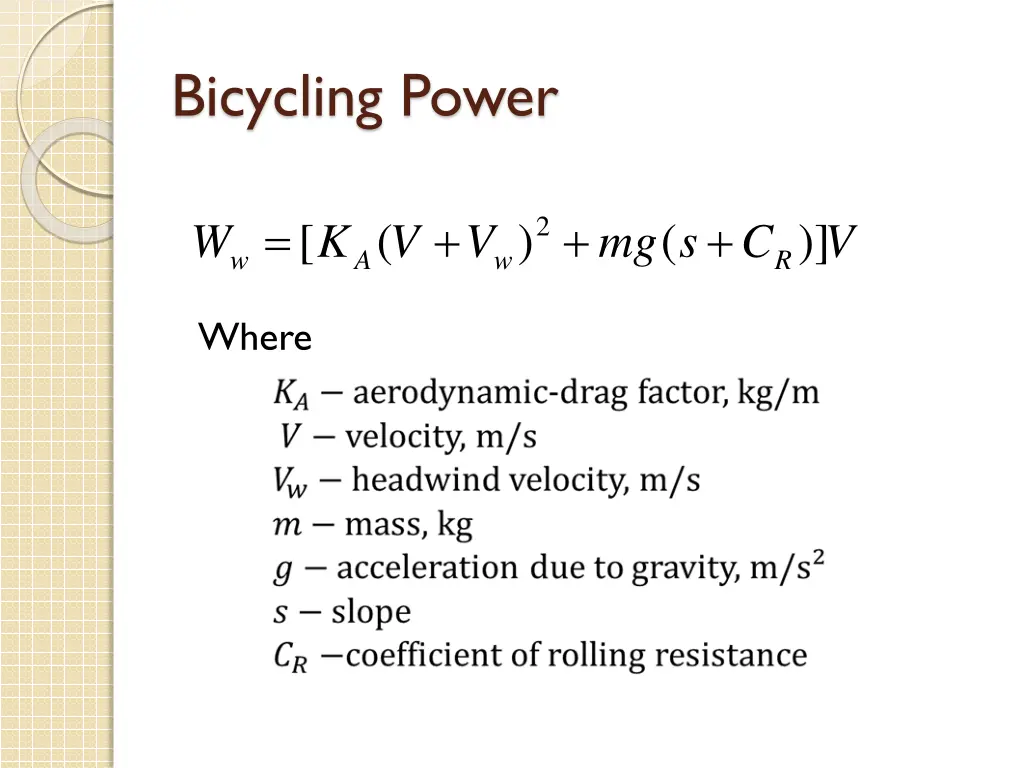 bicycling power