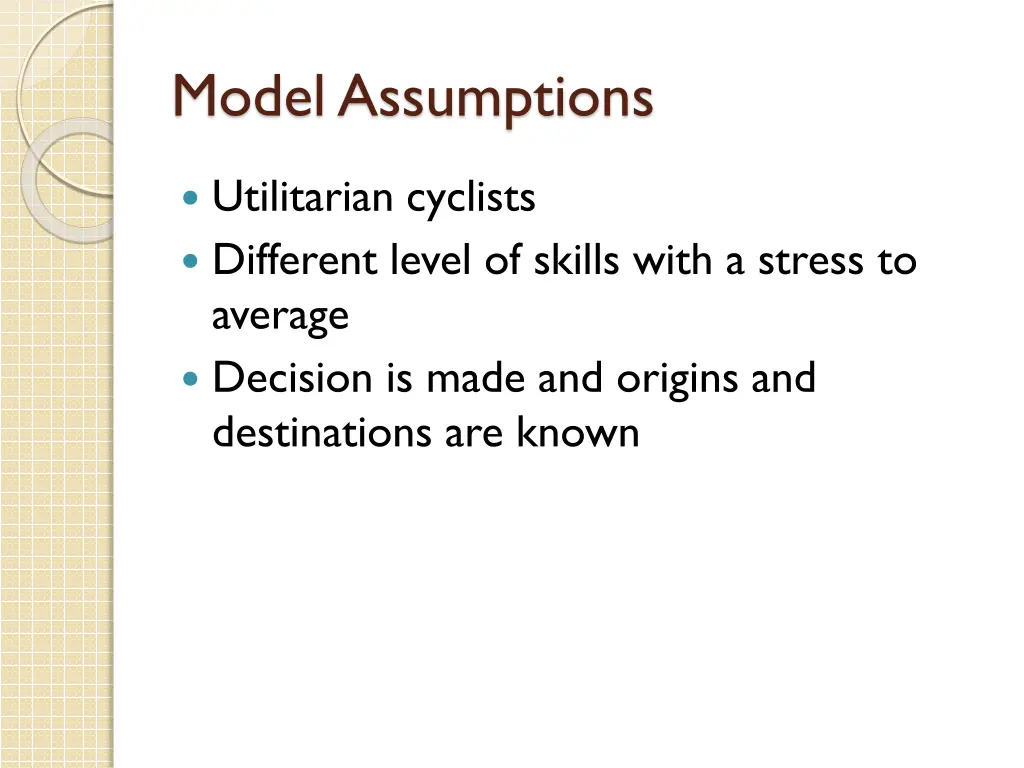 model assumptions