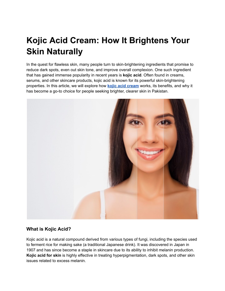 kojic acid cream how it brightens your skin