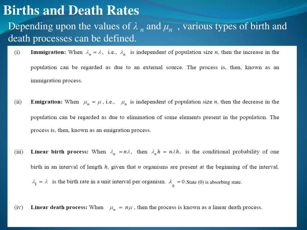 births and death rates depending upon the values