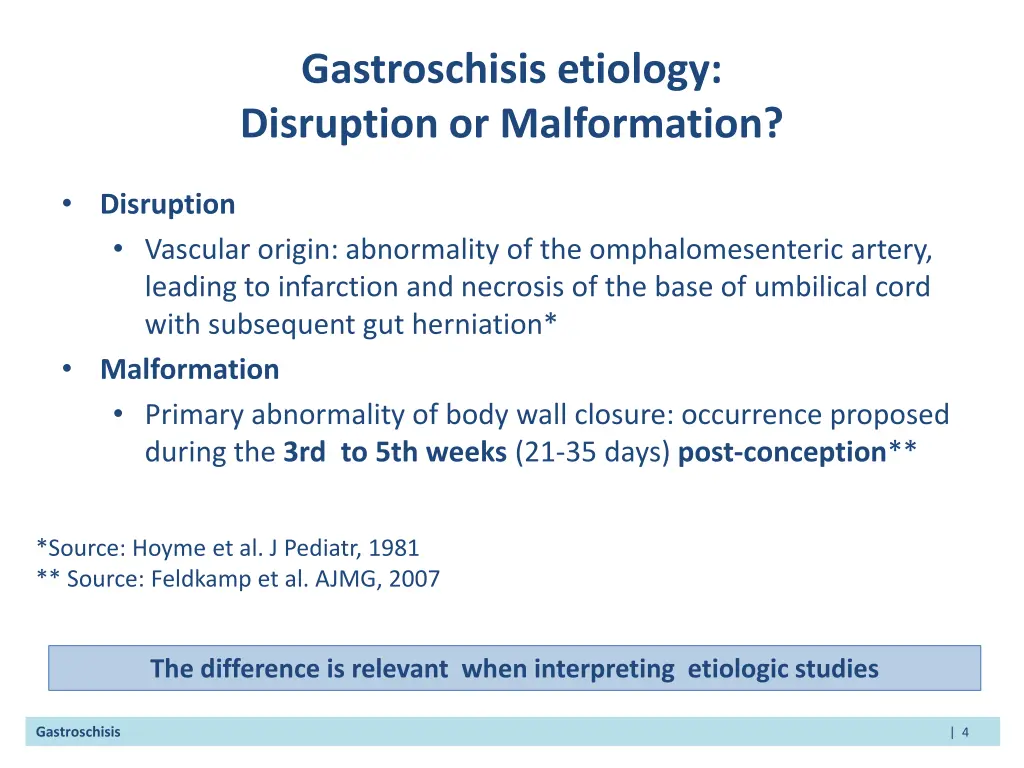 gastroschisis etiology disruption or malformation