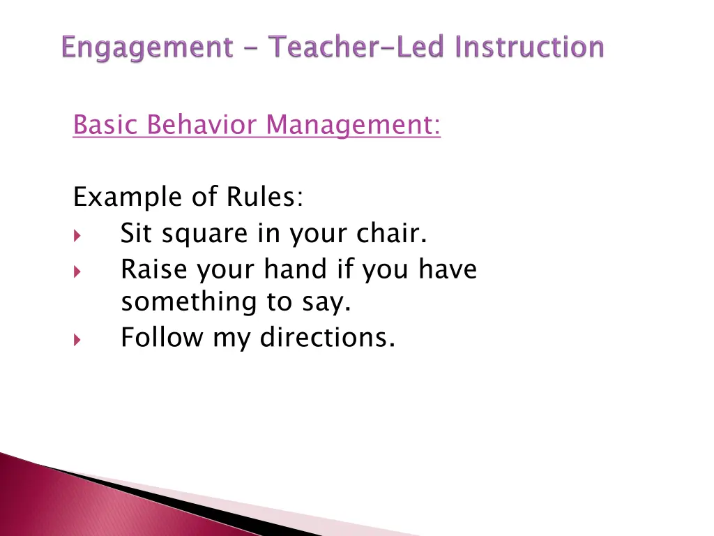 basic behavior management