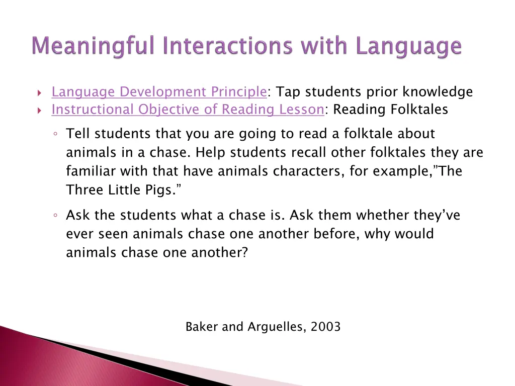 language development principle tap students prior