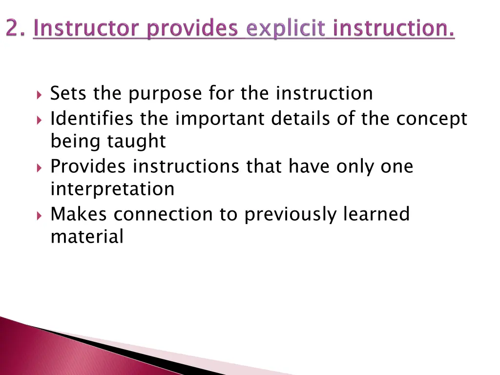 sets the purpose for the instruction identifies