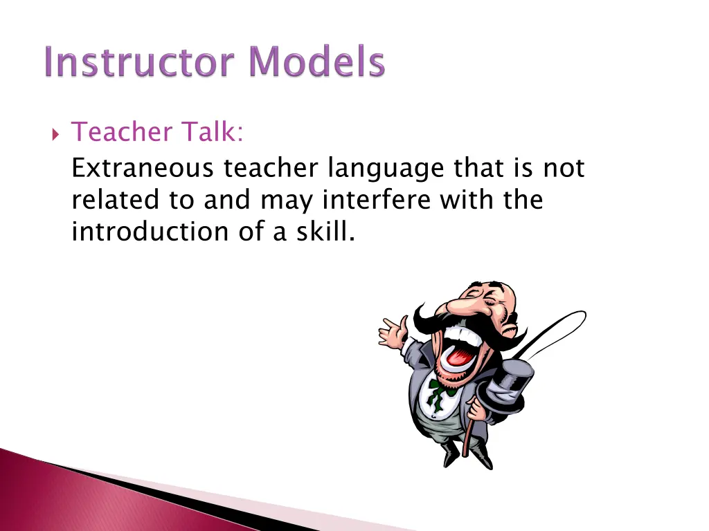 teacher talk extraneous teacher language that