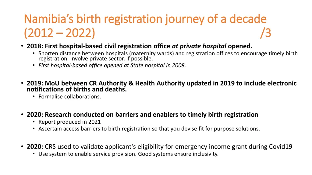 namibia s birth registration journey of a decade 2