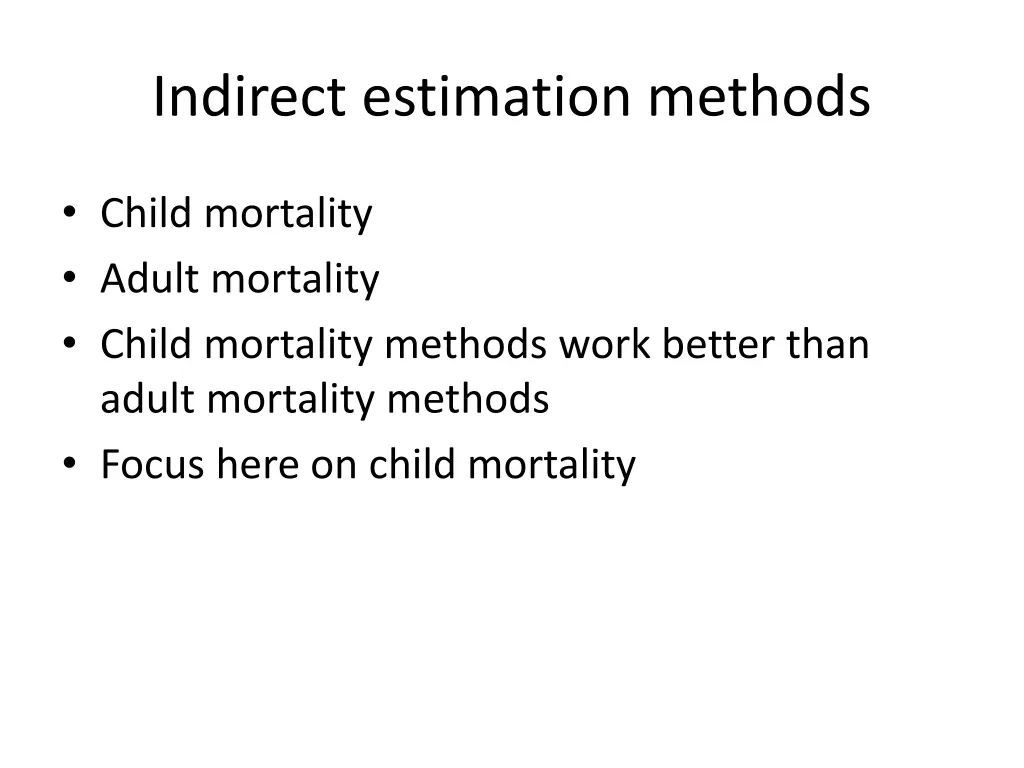 indirect estimation methods 1