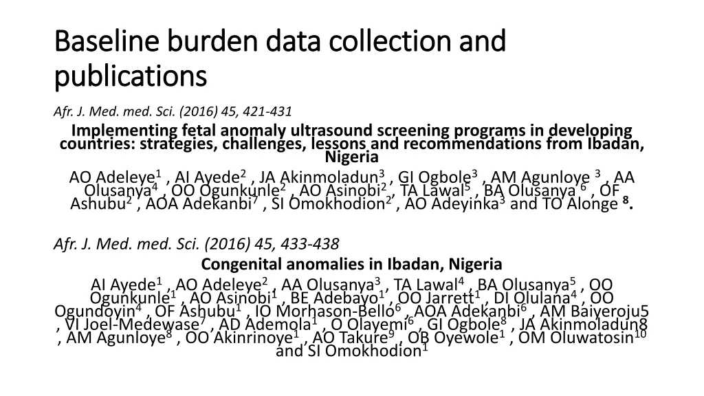 baseline burden data collection and baseline