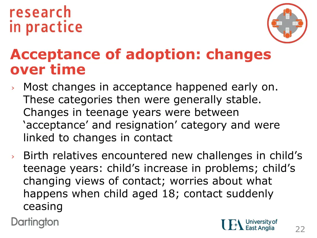 acceptance of adoption changes over time most