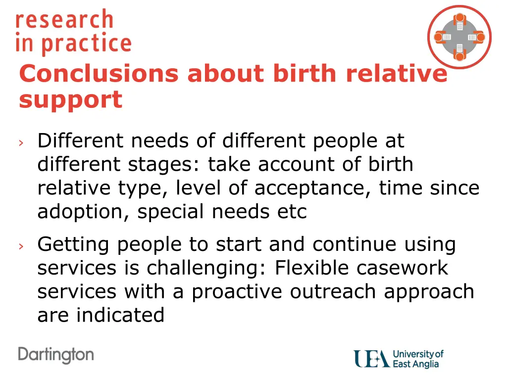 conclusions about birth relative support