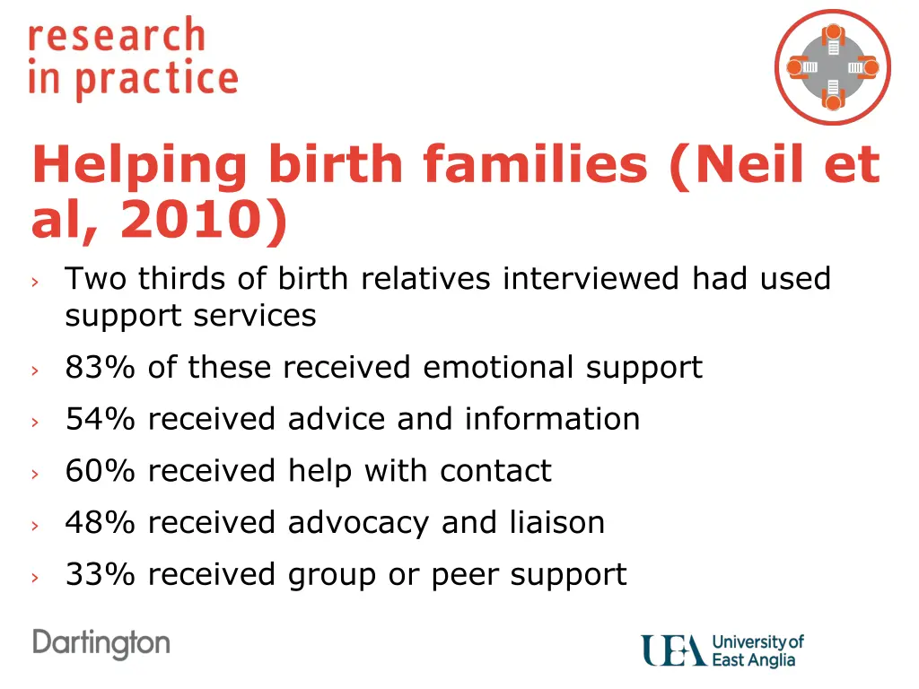 helping birth families neil et al 2010 two thirds