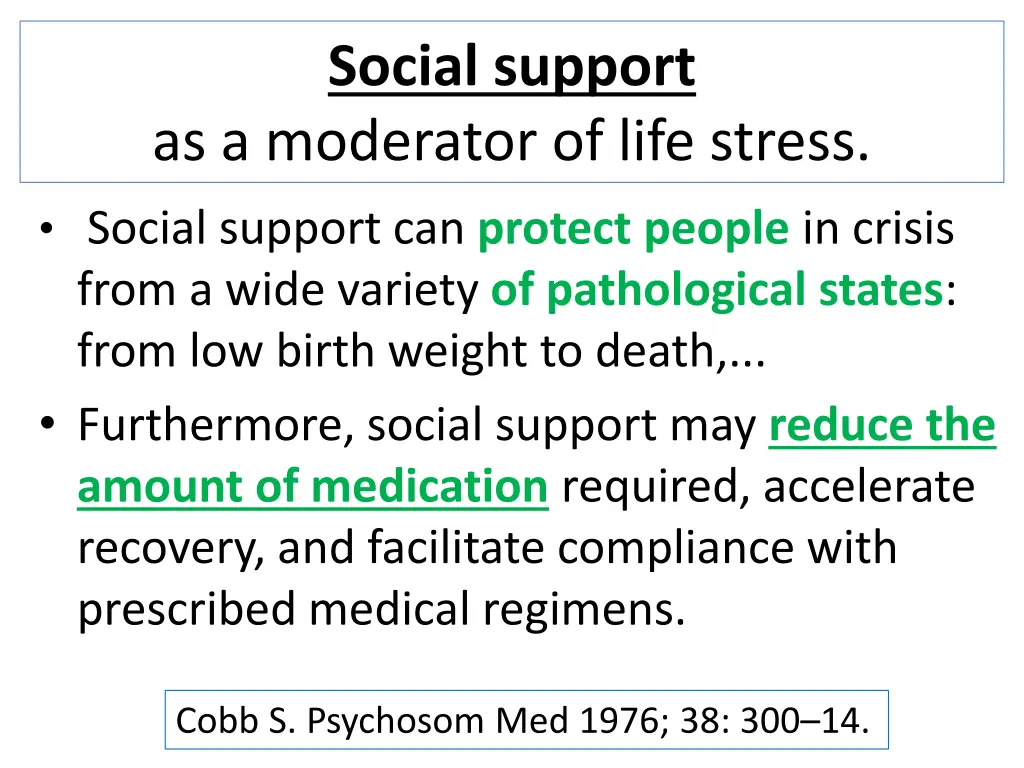 social support as a moderator of life stress