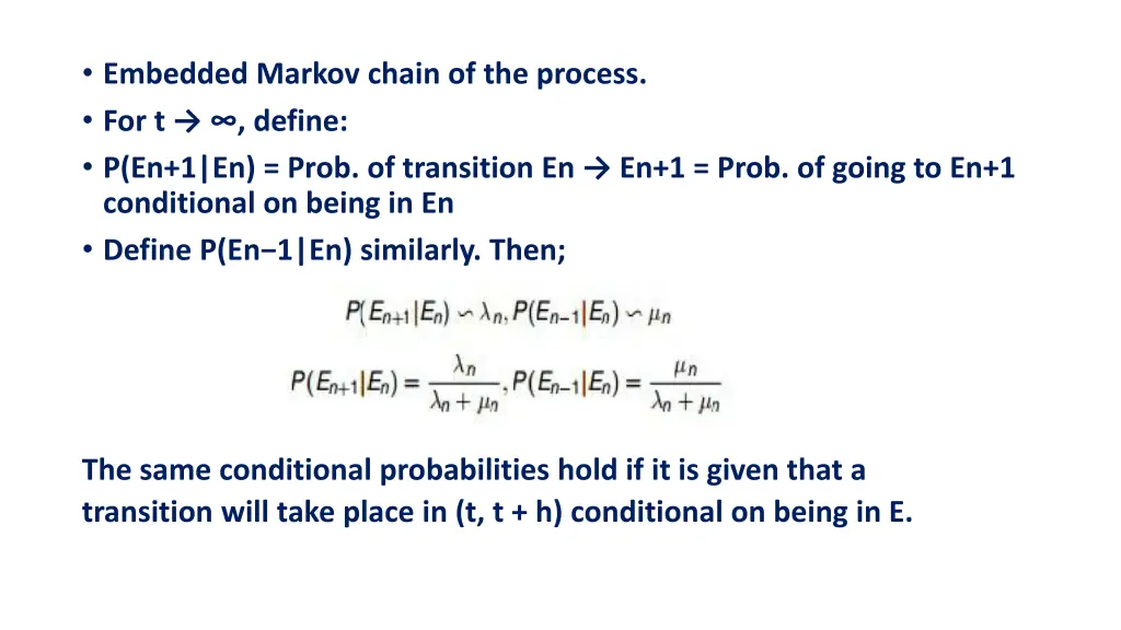 embedded markov chain of the process for t define