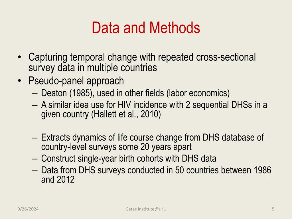 data and methods