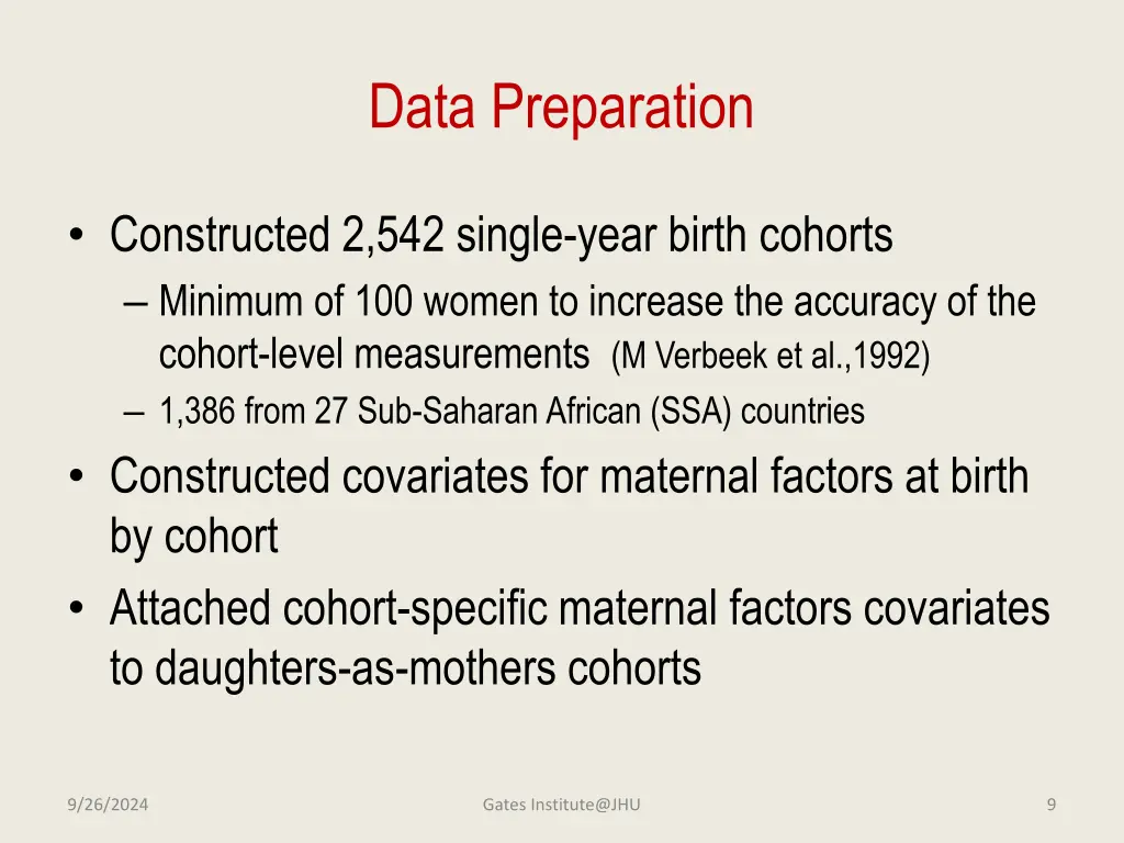 data preparation