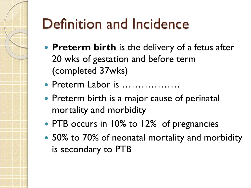 definition and incidence