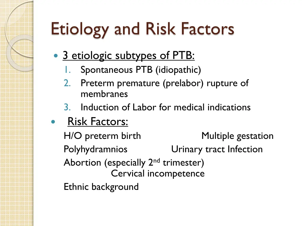 etiology and risk factors