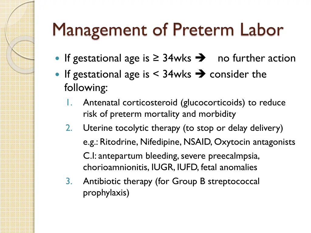 management of preterm labor 1