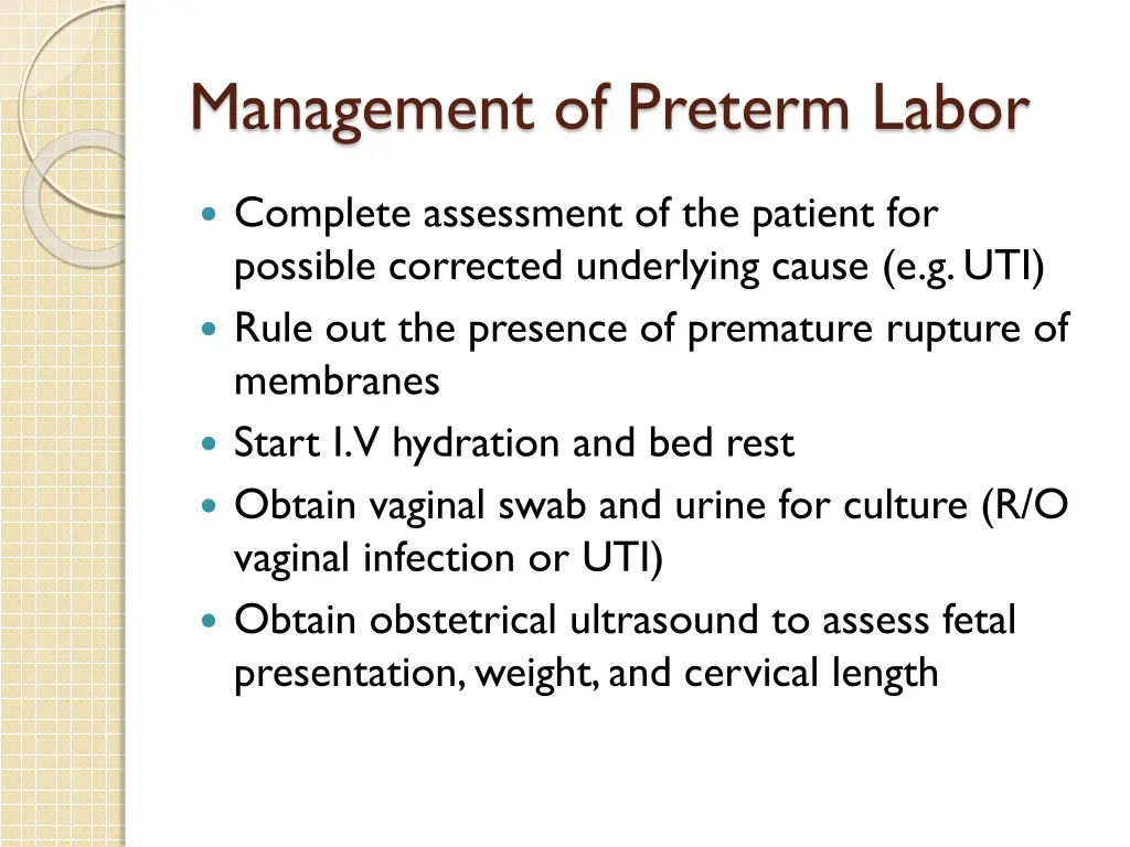 management of preterm labor