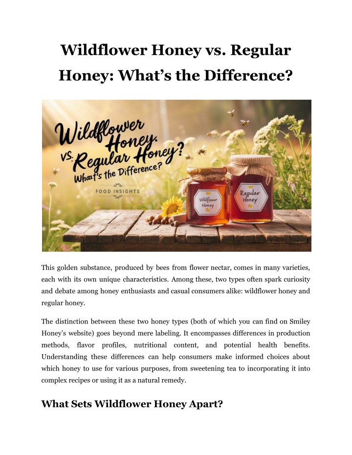 wildflower honey vs regular