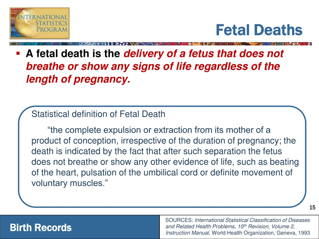 fetal deaths fetal deaths