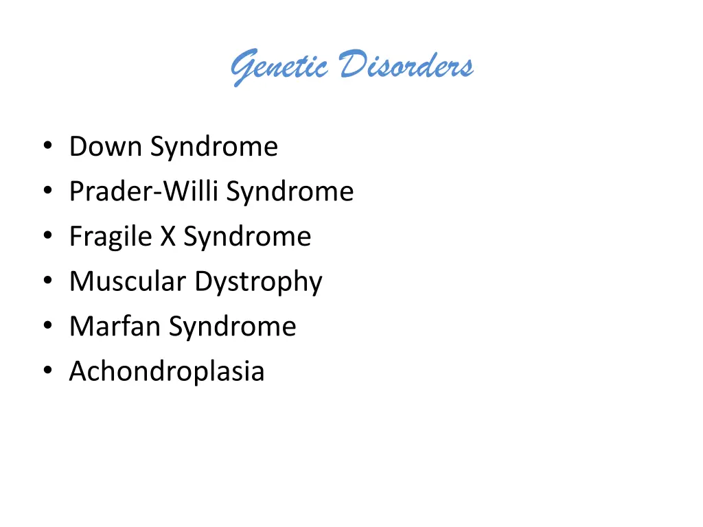 genetic disorders