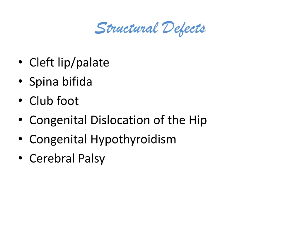 structural defects