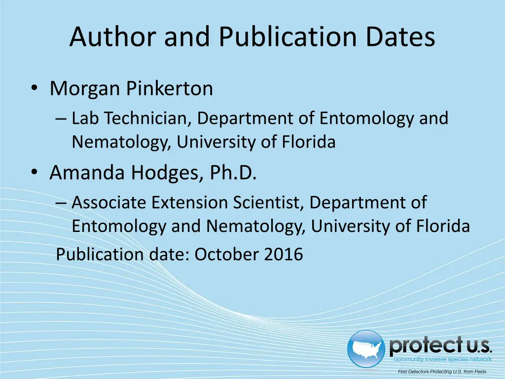 author and publication dates