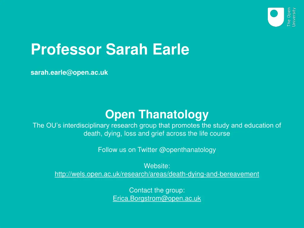 professor sarah earle