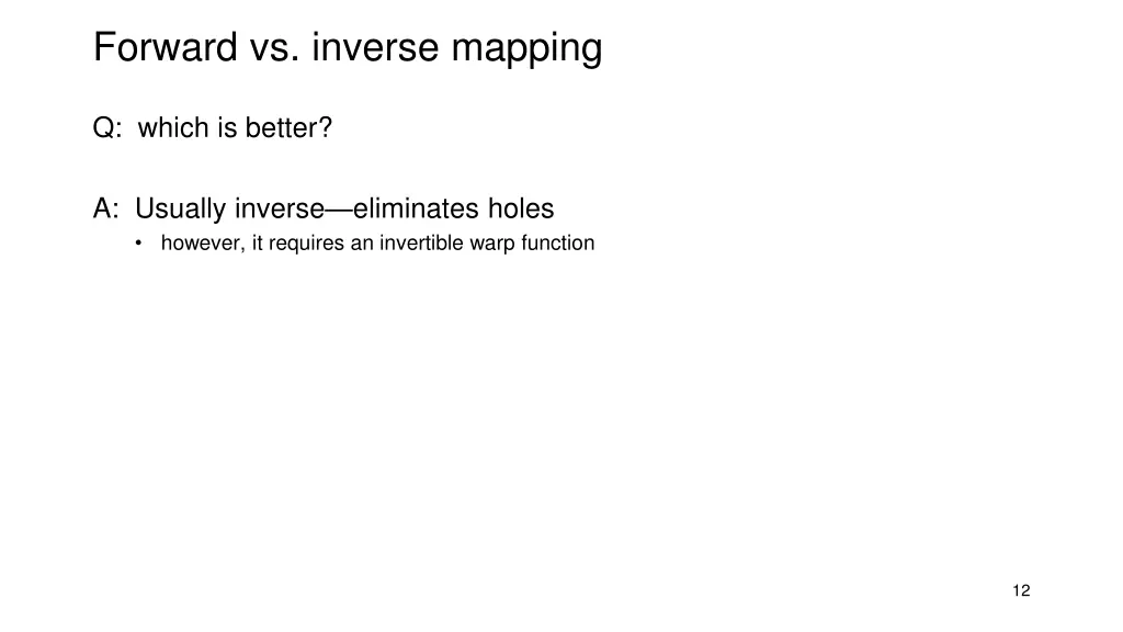 forward vs inverse mapping