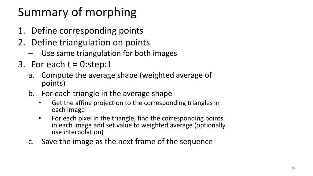 summary of morphing