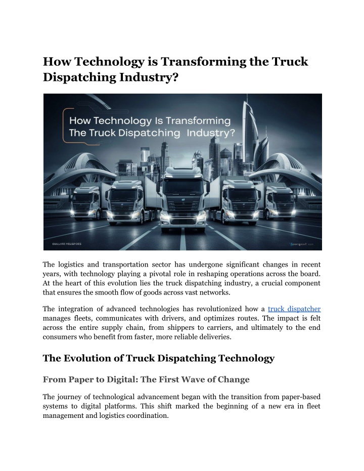 how technology is transforming the truck