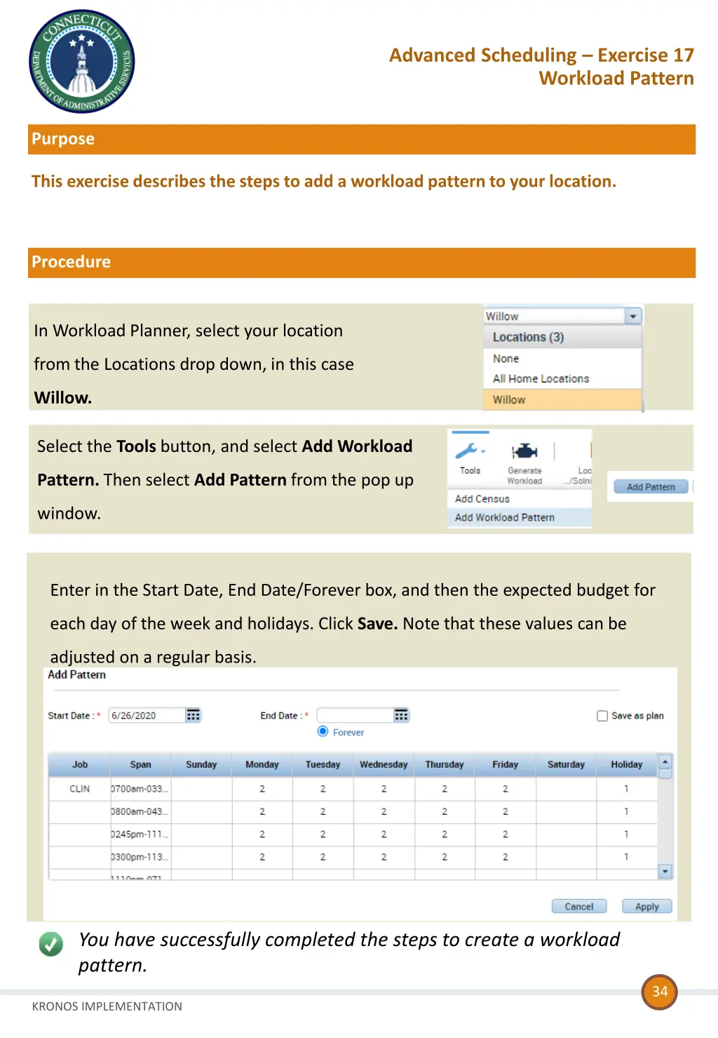 advanced scheduling exercise 17 workload pattern