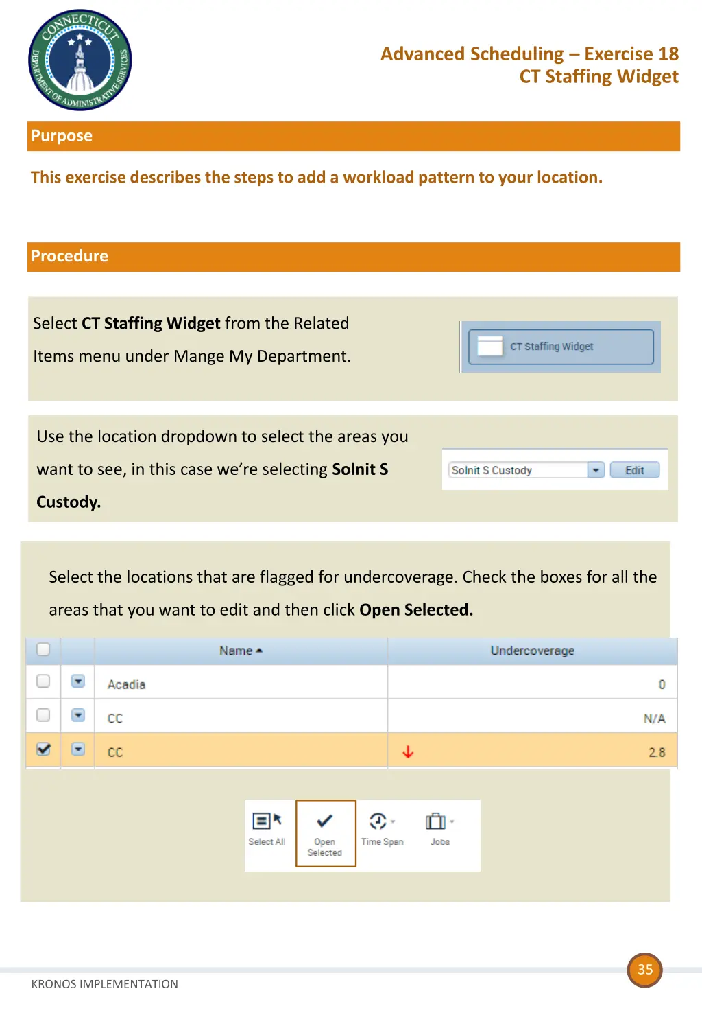 advanced scheduling exercise 18 ct staffing widget