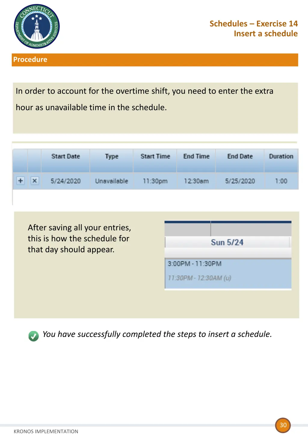 schedules exercise 14 insert a schedule 1