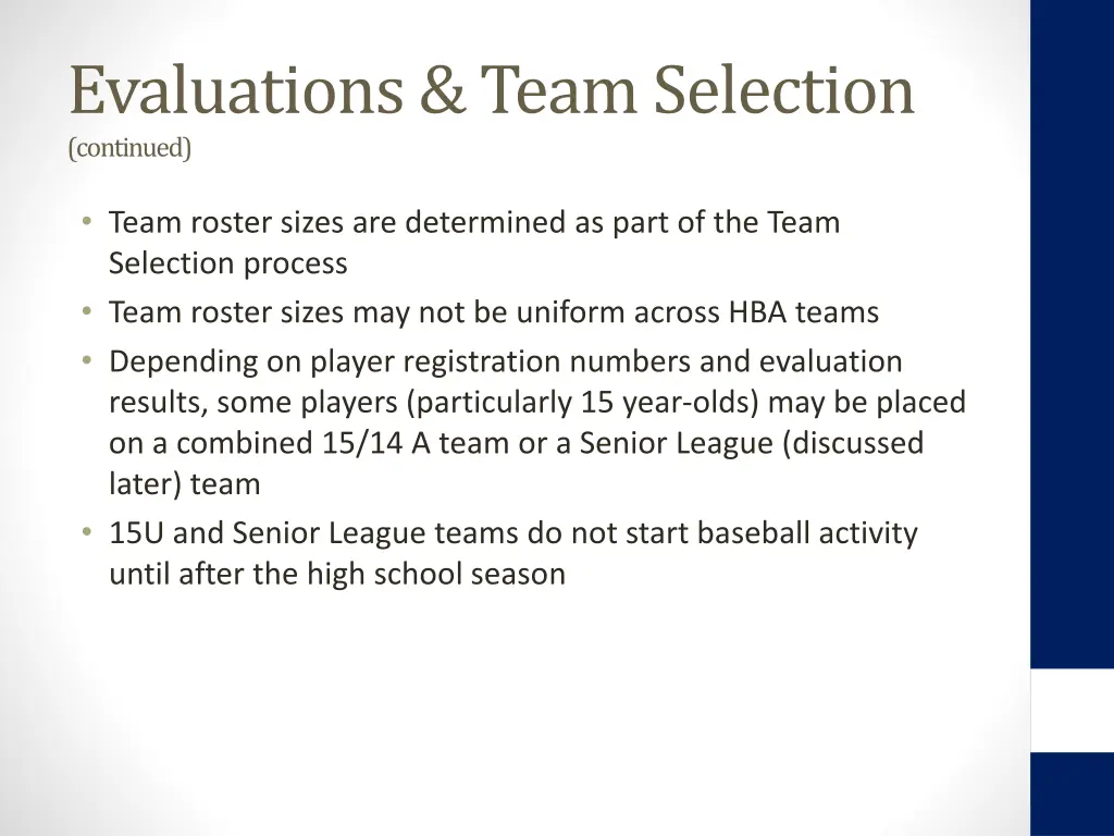 evaluations team selection continued 1